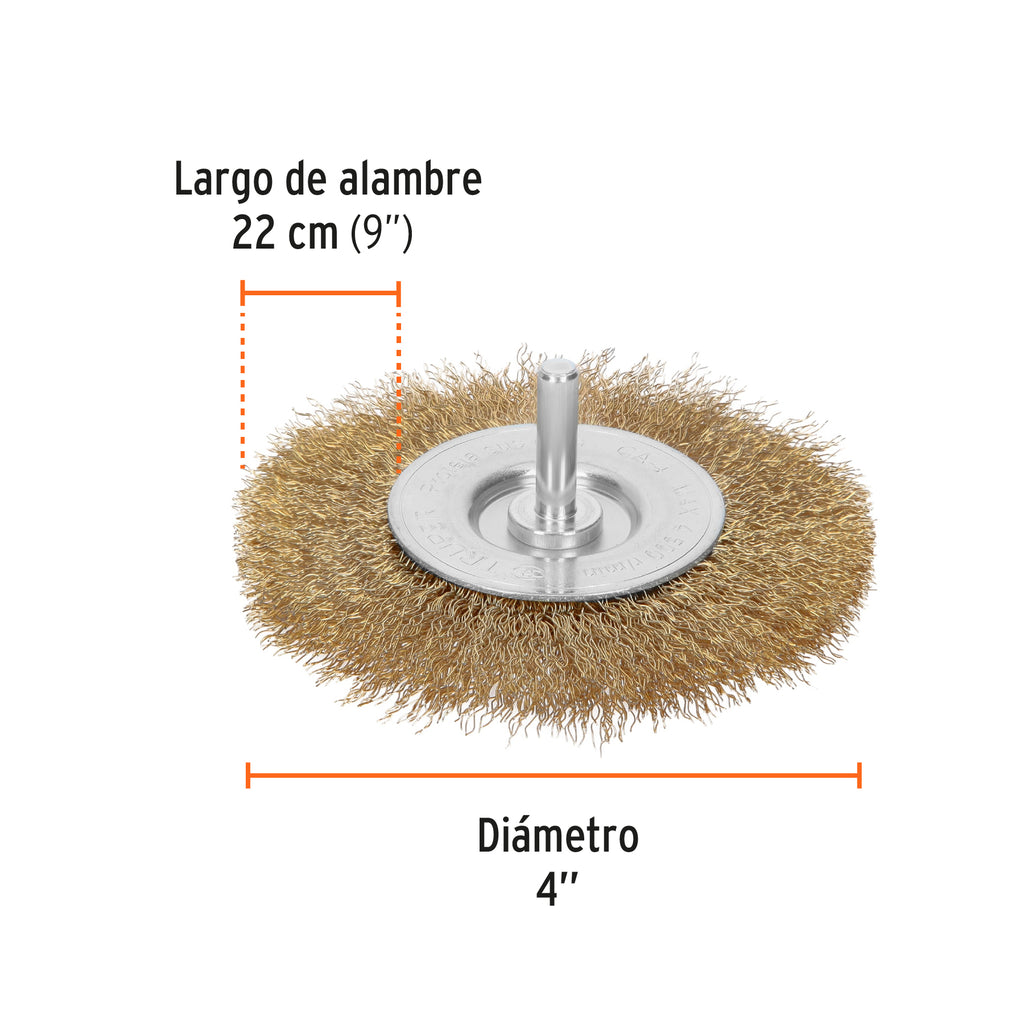 Carda circular 4" alambre grueso para taladro TRUPER CA-4 (11590)