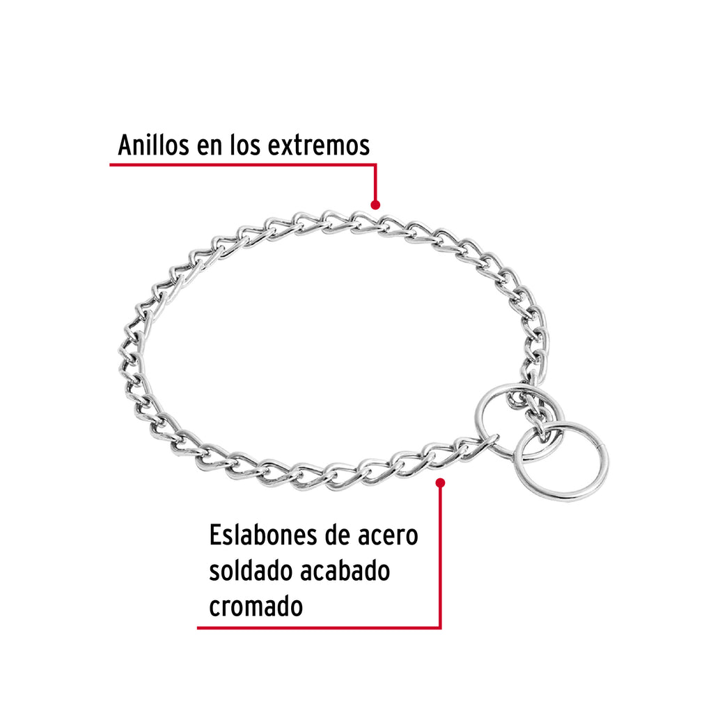 Collar de entrenamiento para perro, 45 cm, eslabón 2.5 mm, FIERO CACA-25 (44290)