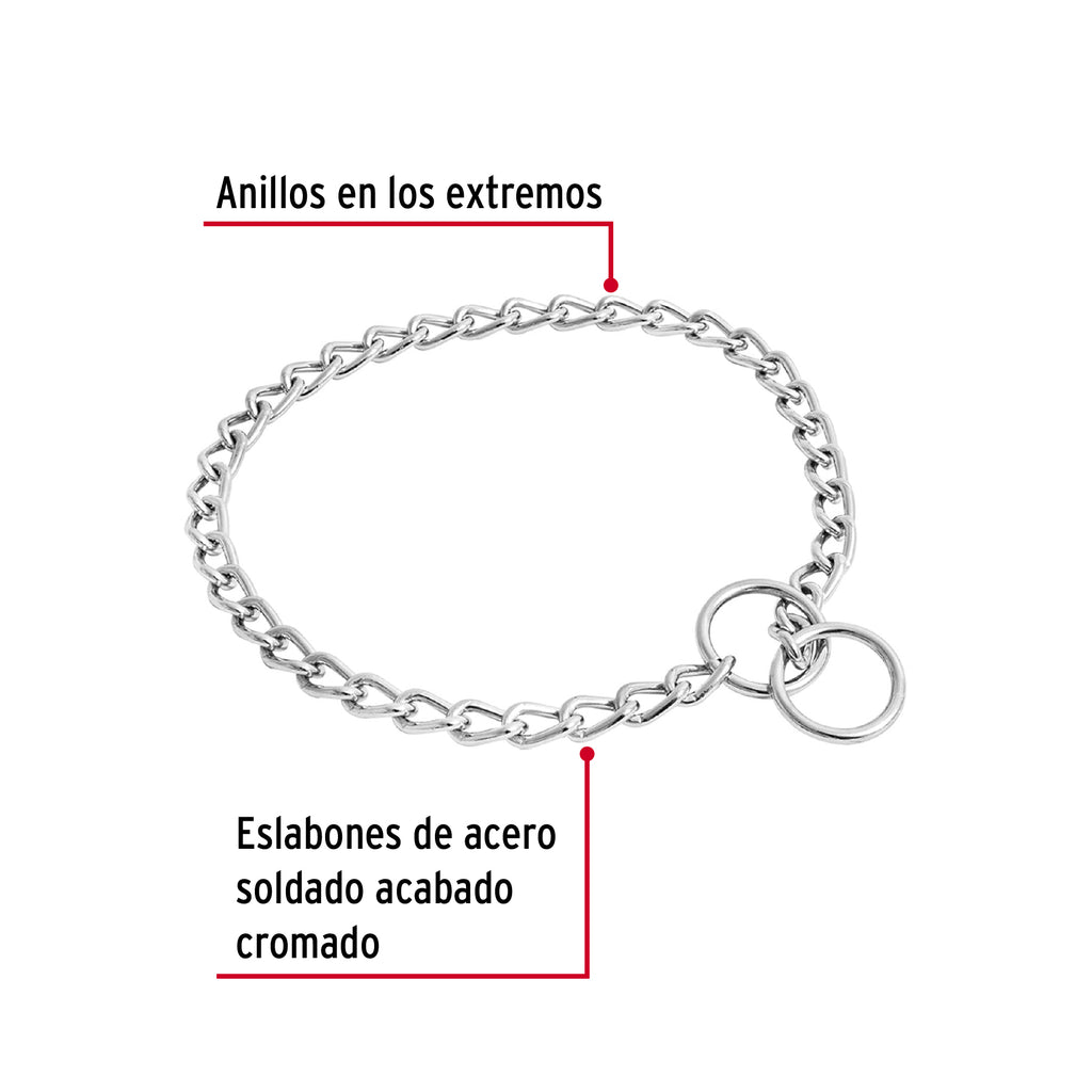 Collar de entrenamiento para perro, 50 cm, eslabón de 3 mm, FIERO CACA-30 (44291)