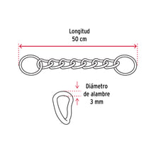 Cargar imagen en el visor de la galería, Collar de entrenamiento para perro, 50 cm, eslabón de 3 mm, FIERO CACA-30 (44291)