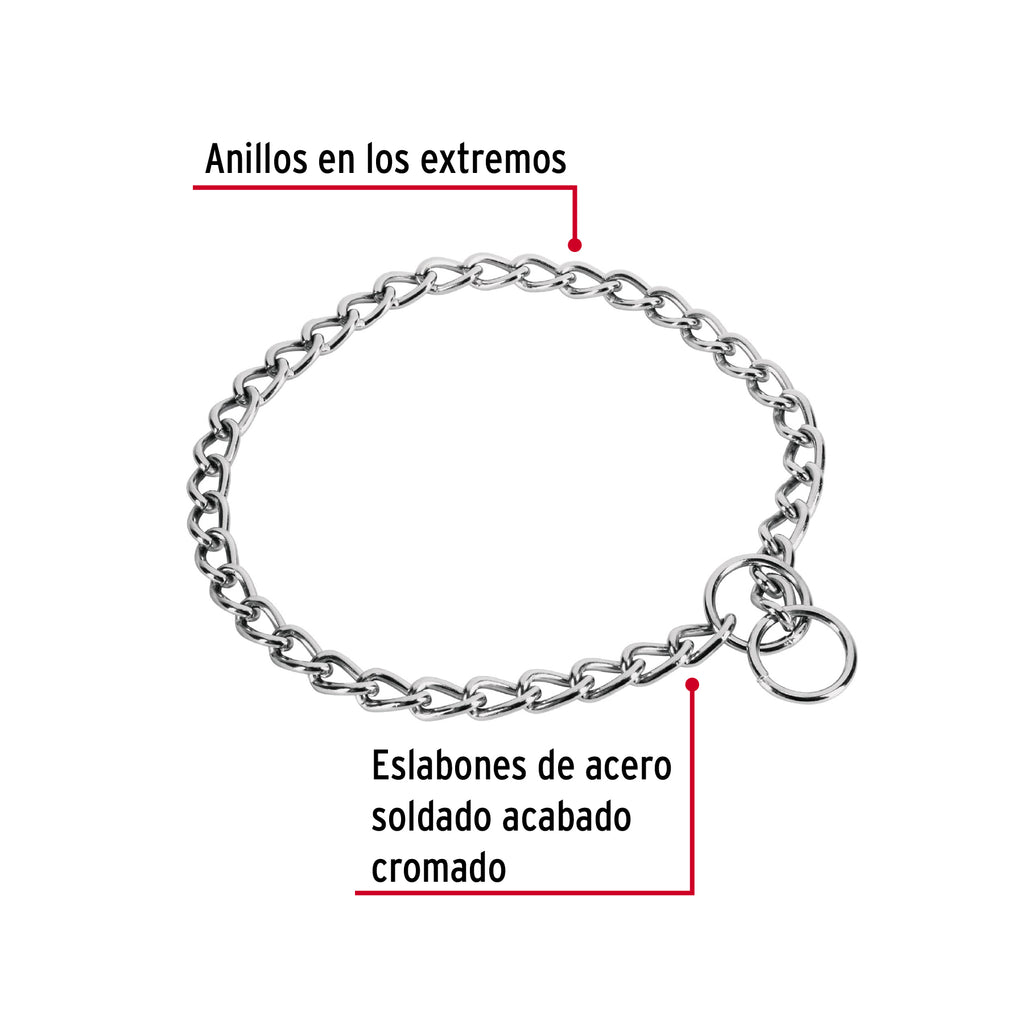 Collar de entrenamiento para perro, 55 cm, eslabón 3.5 mm FIERO CACA-35 (44292)