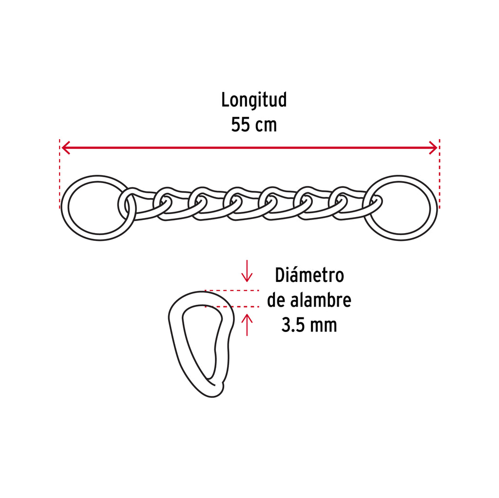 Collar de entrenamiento para perro, 55 cm, eslabón 3.5 mm FIERO CACA-35 (44292)