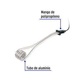 Resistencia calentador de inmersión p/agua #6 de 23 L, 1100 W, VOLTECK CAGU- 6 (46308)