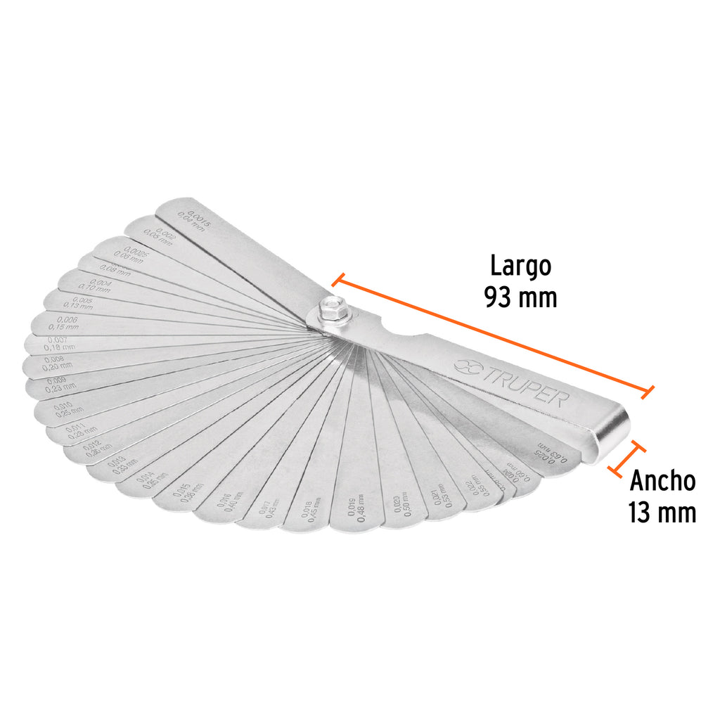 Calibrador de 26 hojas std TRUPER CAL-26 (14396)