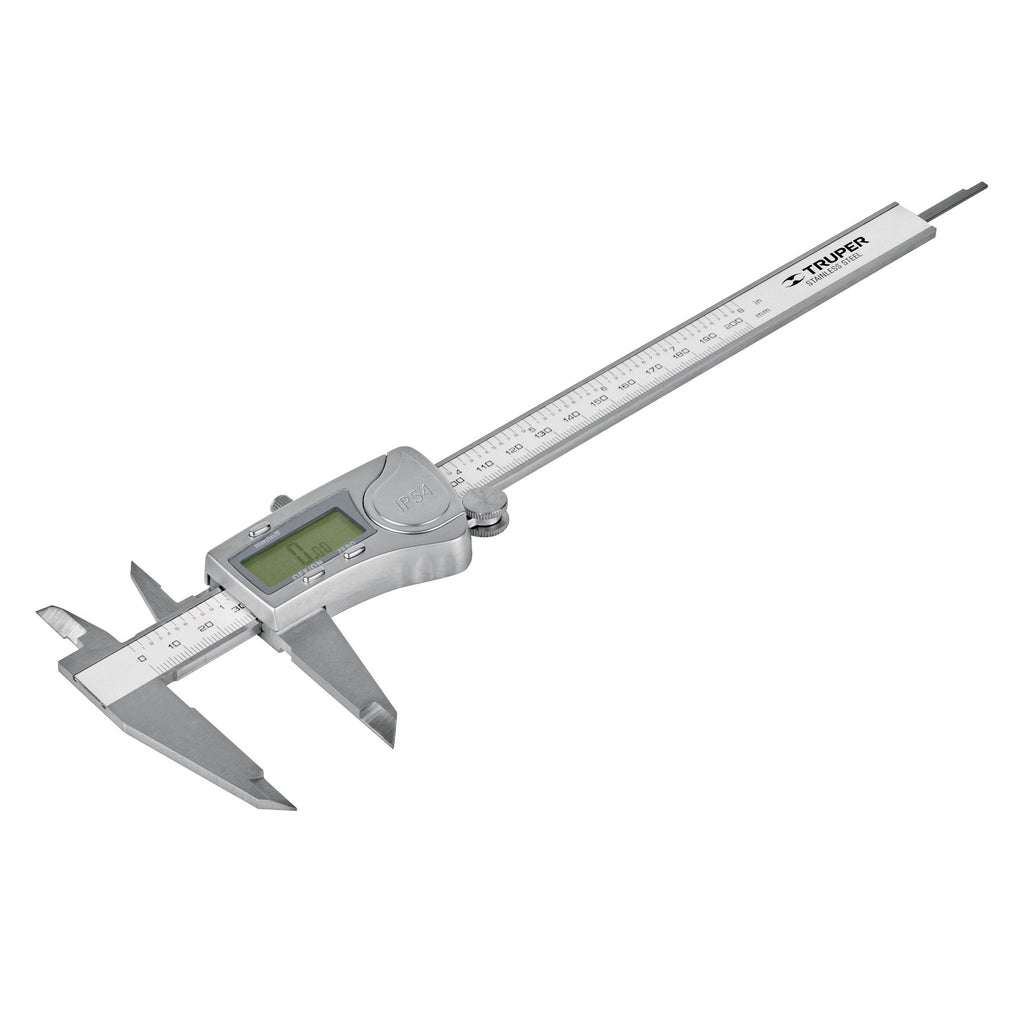 Calibrador vernier digital 6" acero inox, std y mm, TRUPER CALDI-6MP (14388)