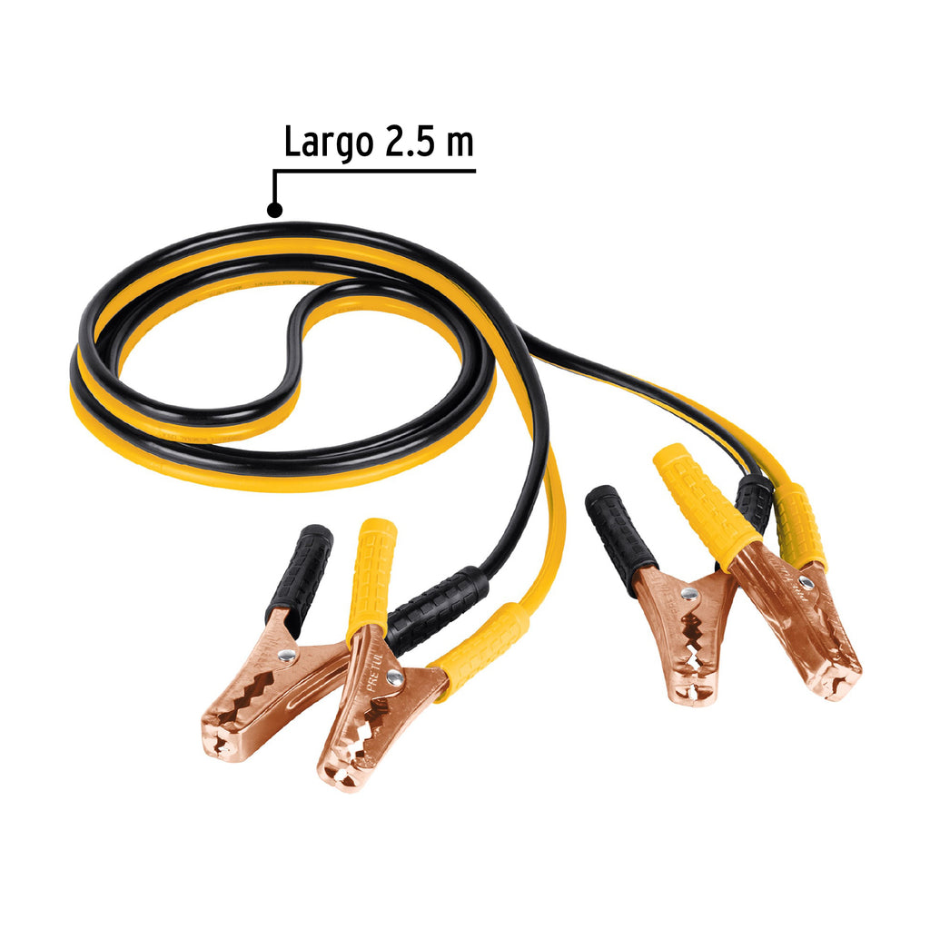 Cables pasa corriente 2.5m, 125 A, 10 AWG, con funda, PRETUL CAP-2510P (22808)