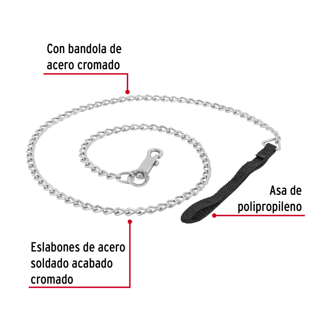 Correa de 1.2 m de paseo para perro, eslabón 2.5 mm, FIERO CAPE-25 (44281)