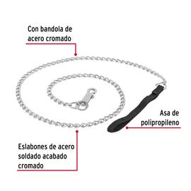 Correa de 1.2 m de paseo para perro, eslabón 2.5 mm, FIERO CAPE-25 (44281)