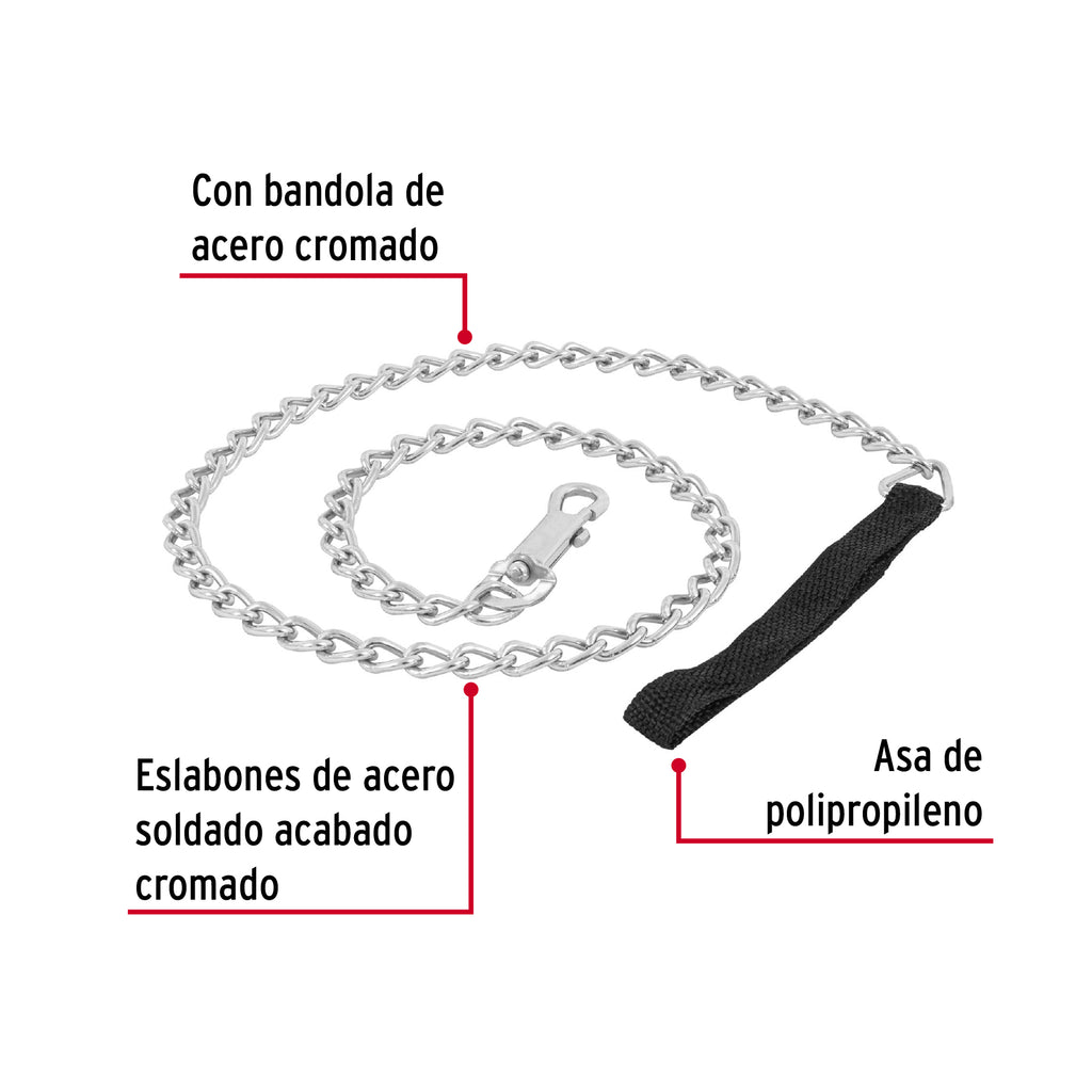 Correa de 1.2 m de paseo para perro, eslabón 3.5 mm, FIERO CAPE-35 (44283)