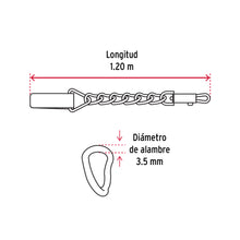 Cargar imagen en el visor de la galería, Correa de 1.2 m de paseo para perro, eslabón 3.5 mm, FIERO CAPE-35 (44283)