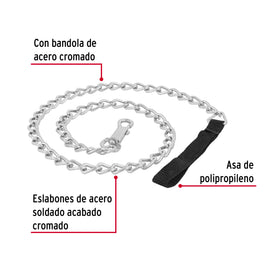 Correa de 1.2 m de paseo para perro, eslabón 4.5 mm, FIERO CAPE-45 (44285)