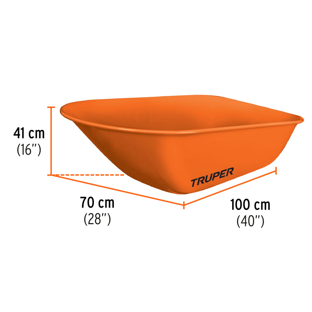 Carretilla 8 ft3 Imponchable, naranja, TRUPER CAR-81FF (100177)