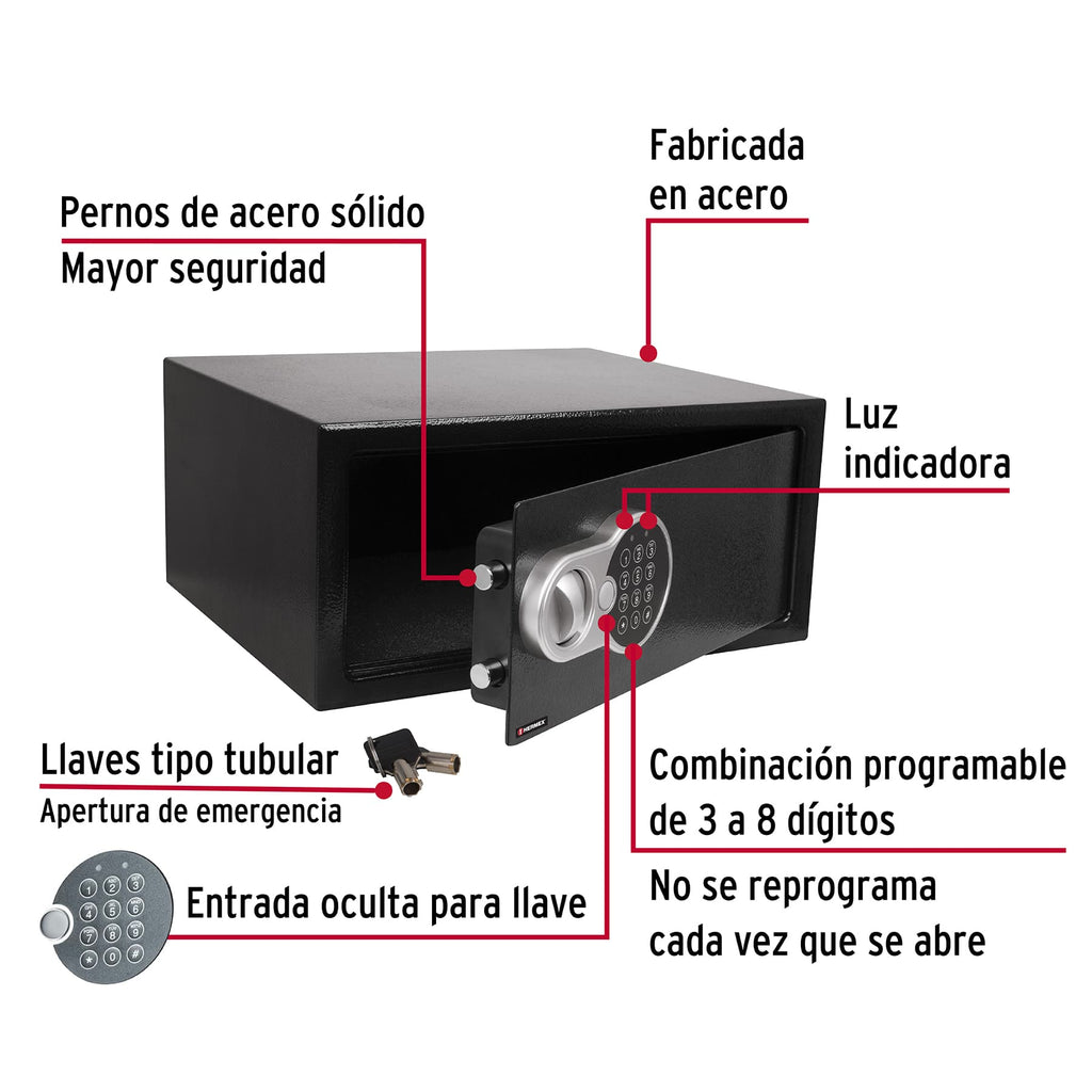 Caja de seguridad electrónica, HERMEX CASE-43 (43082)