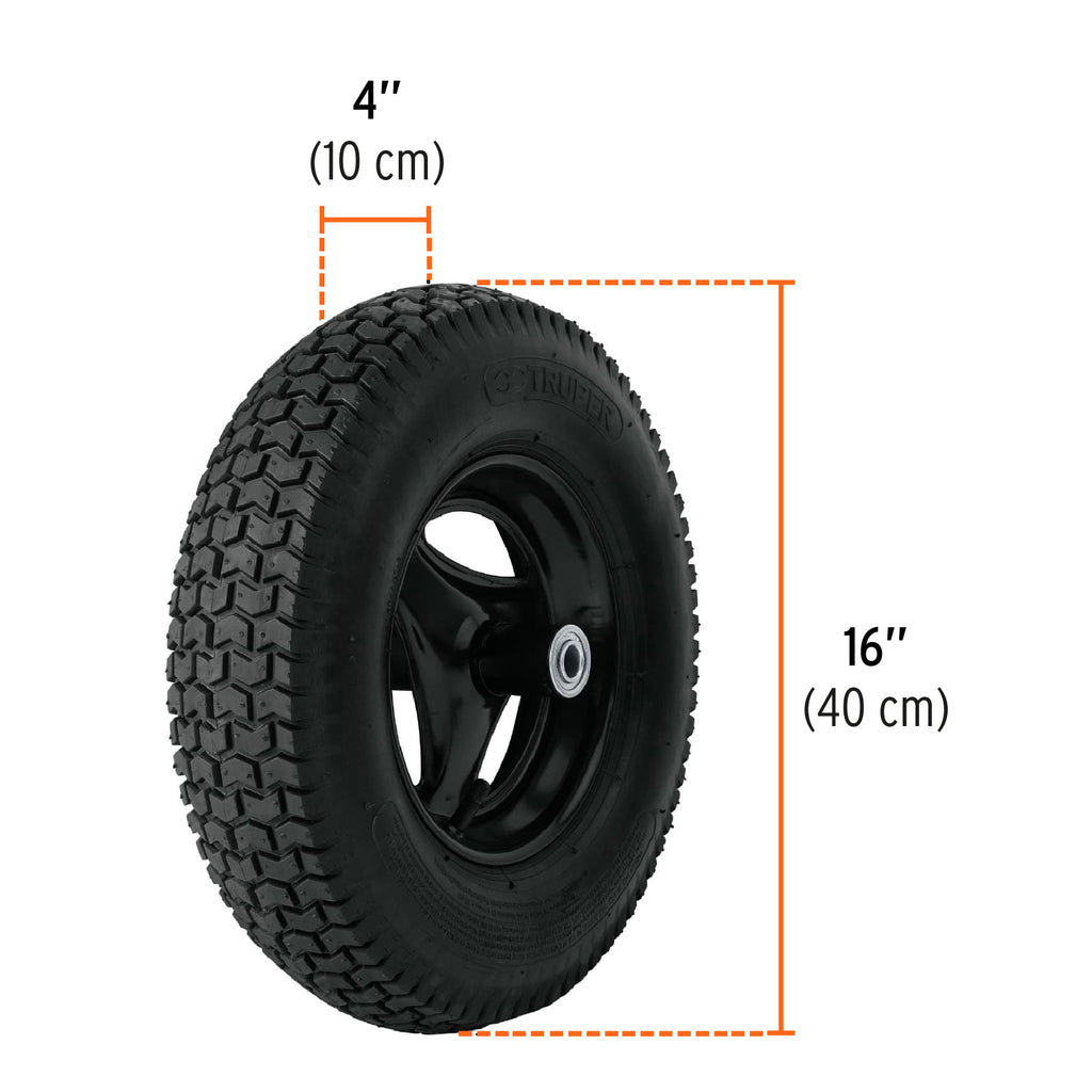 Carretilla 5 ft3 Neumática, gris, TRUPER CAT-15ND (11753)