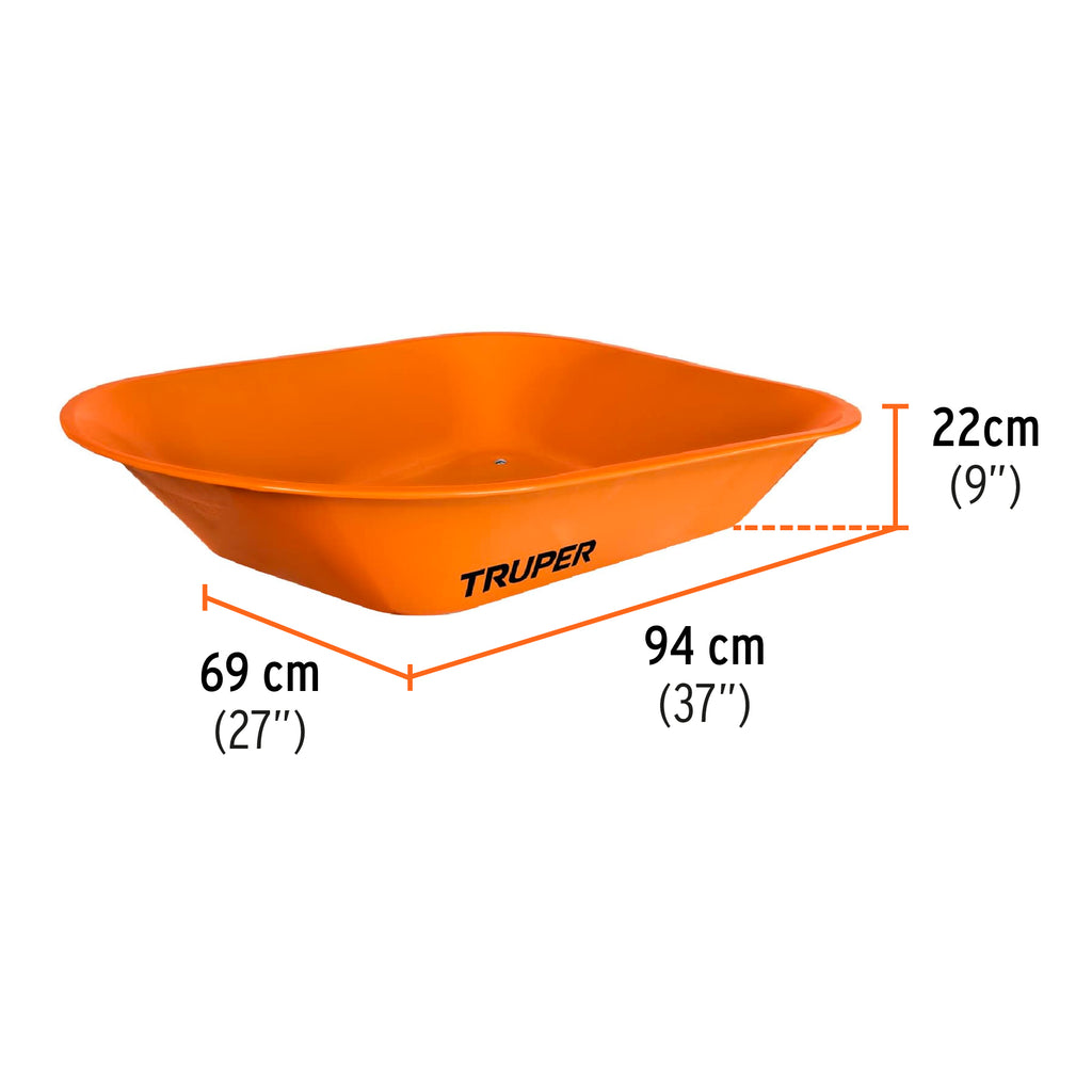 Carretilla 4.5 ft3 Imponchable, naranja, TRUPER CAT-45FF (10233)