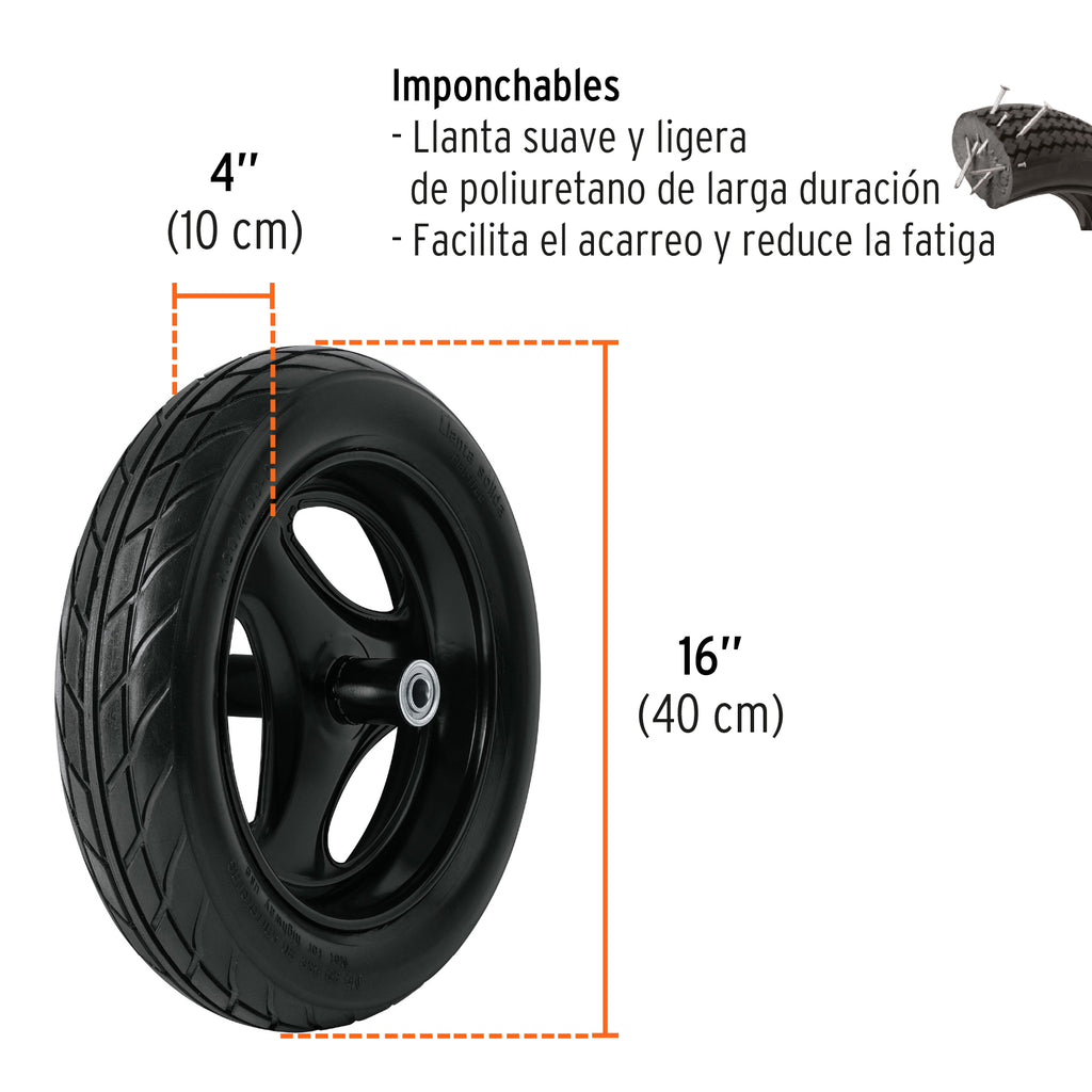 Carretilla 4.5 ft3 Imponchable, naranja, TRUPER CAT-45FF (10233)