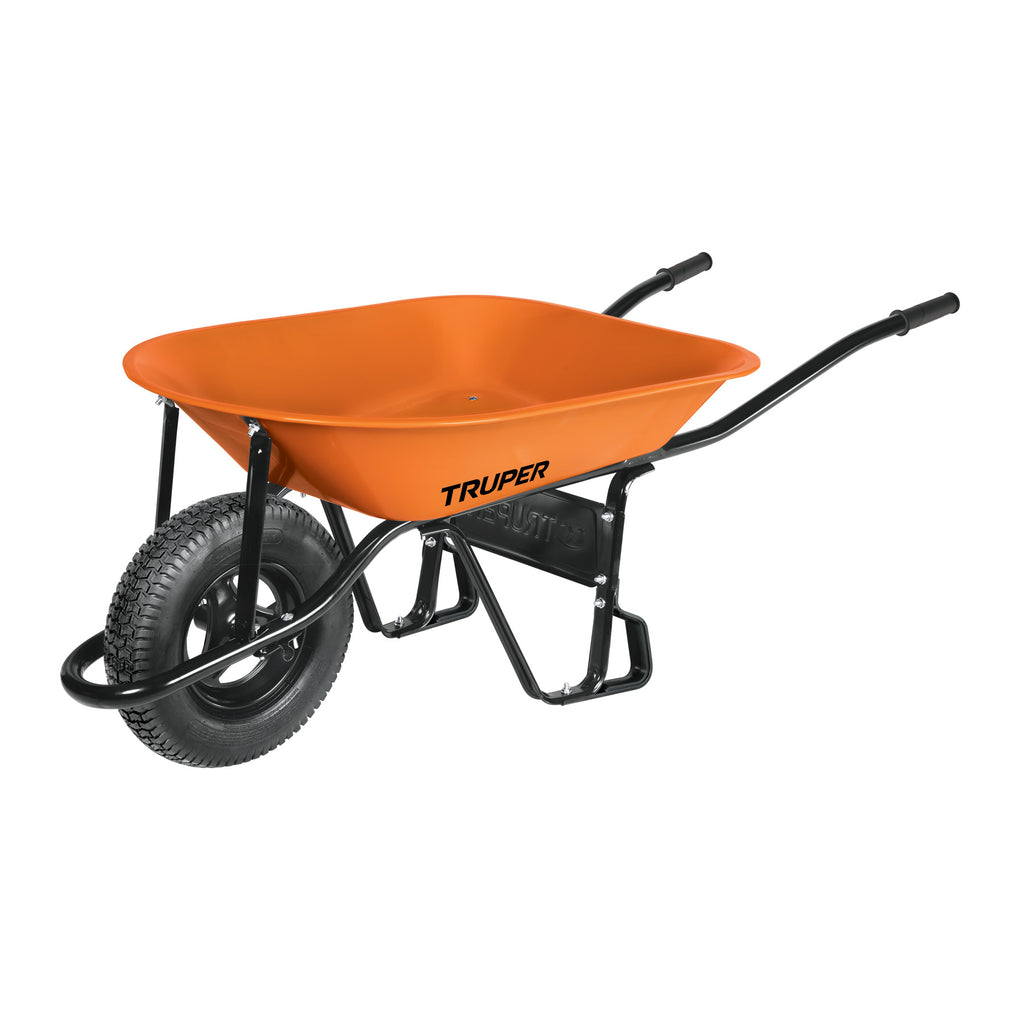 Carretilla 4.5 ft3 Neumática, naranja, TRUPER CAT-45ND (11740)