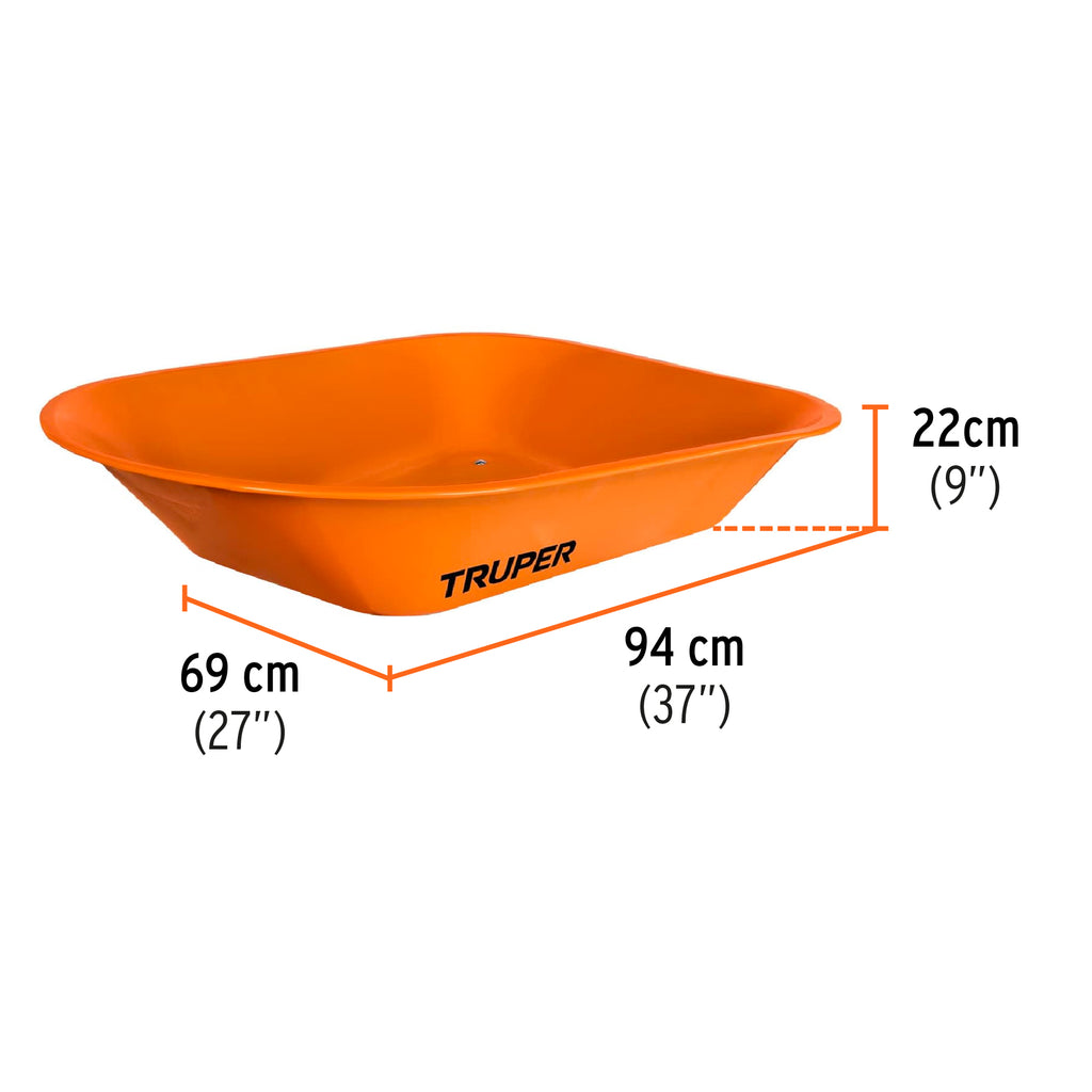 Carretilla 4.5 ft3 Neumática, naranja, TRUPER CAT-45ND (11740)