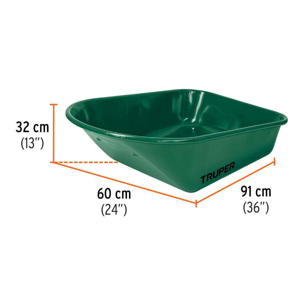 Carretilla 4.75 ft3 Imponchable, verde, TRUPER CAT-55FF (10253)