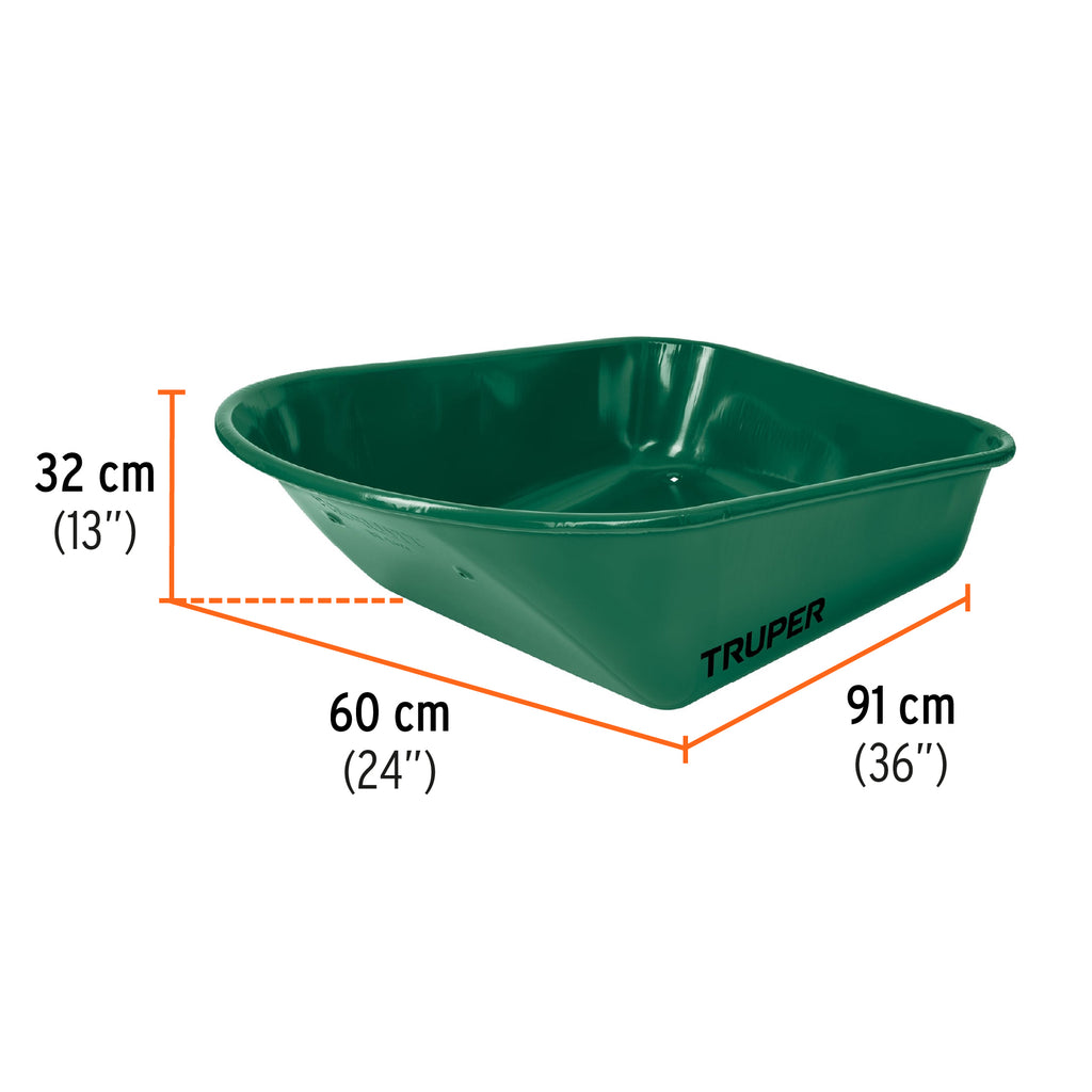 Carretilla 4.75 ft3 Neumática, verde, TRUPER CAT-55ND (11761)