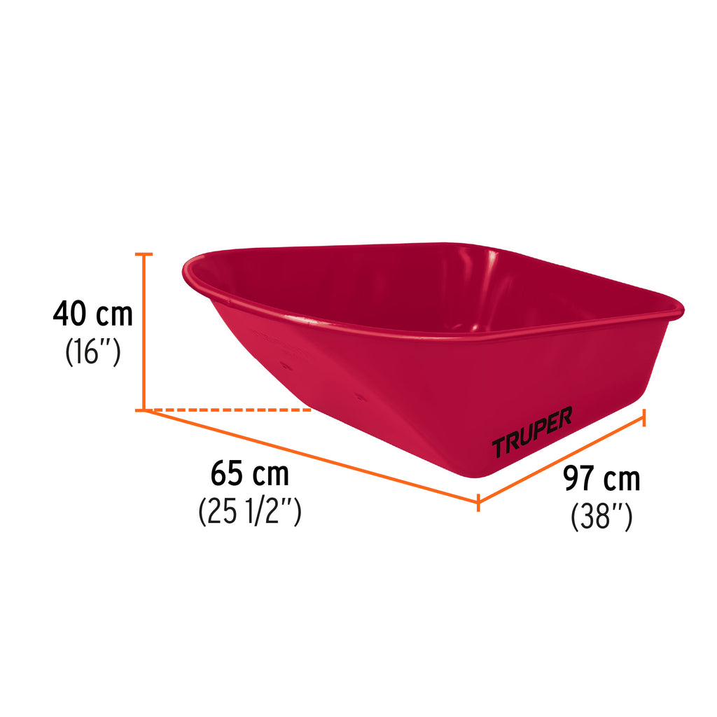 Carretilla 6 ft3 Imponchable, roja, TRUPER CAT-60FF (10255)