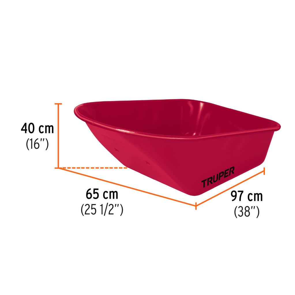 Carretilla 6 ft3 Neumática, roja, TRUPER CAT-60ND (11776)