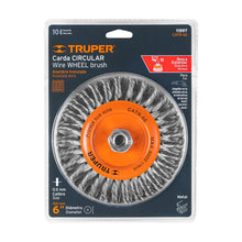 Cargar imagen en el visor de la galería, Cardas circulares, alambre trenzado, calibre 0.5 mm TRUPER CATR-6E (11597)