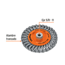 Cargar imagen en el visor de la galería, Cardas circulares, alambre trenzado, calibre 0.5 mm TRUPER CATR-6E (11597)