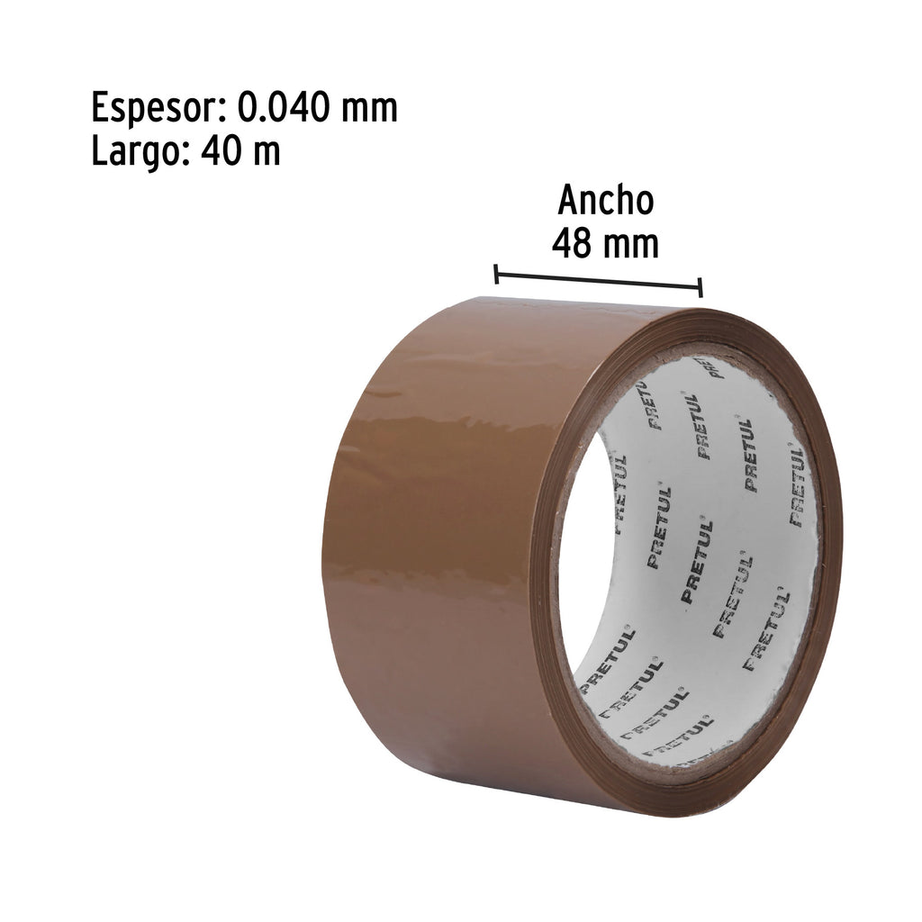 Cinta de empaque 48 mm x 40 m canela, PRETUL CCA-40P (20524)