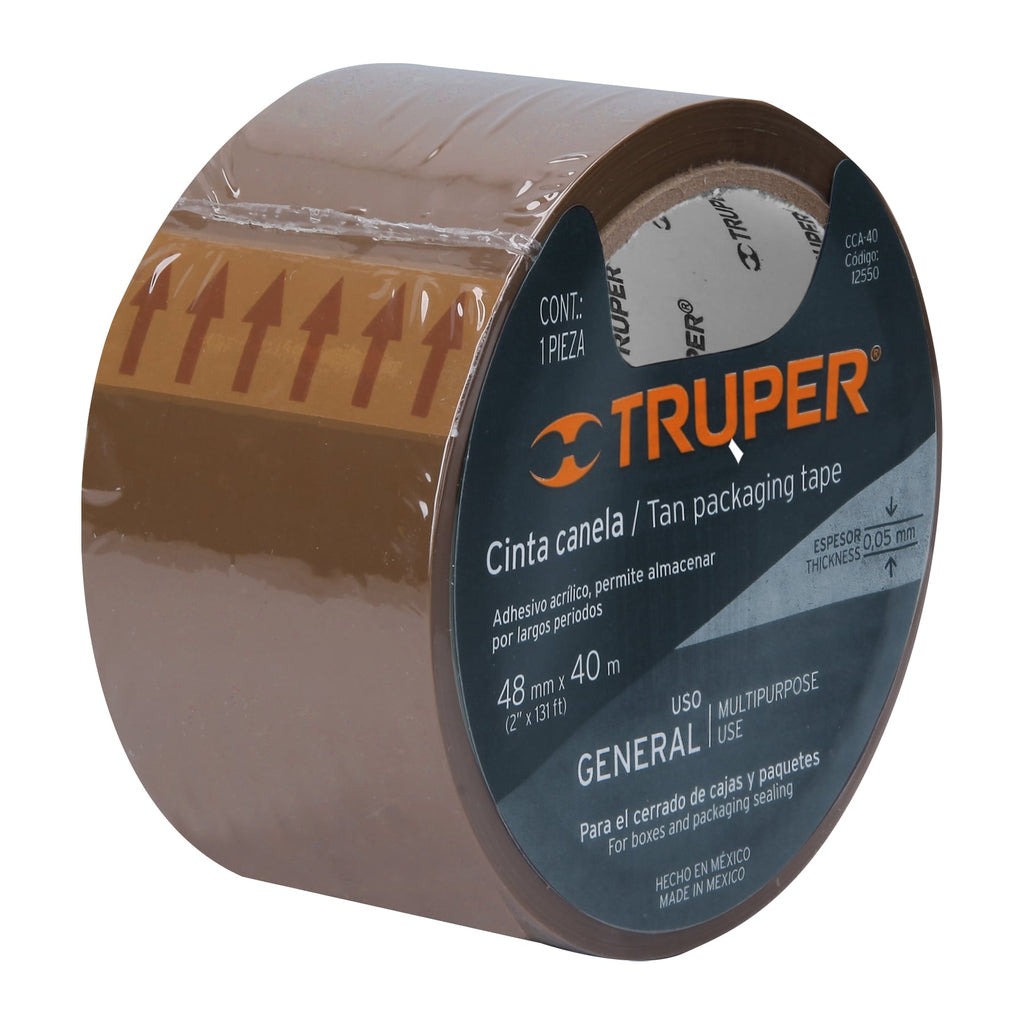 Cinta de empaque 48 mm x 40 m canela, TRUPER CCA-40 (12550)