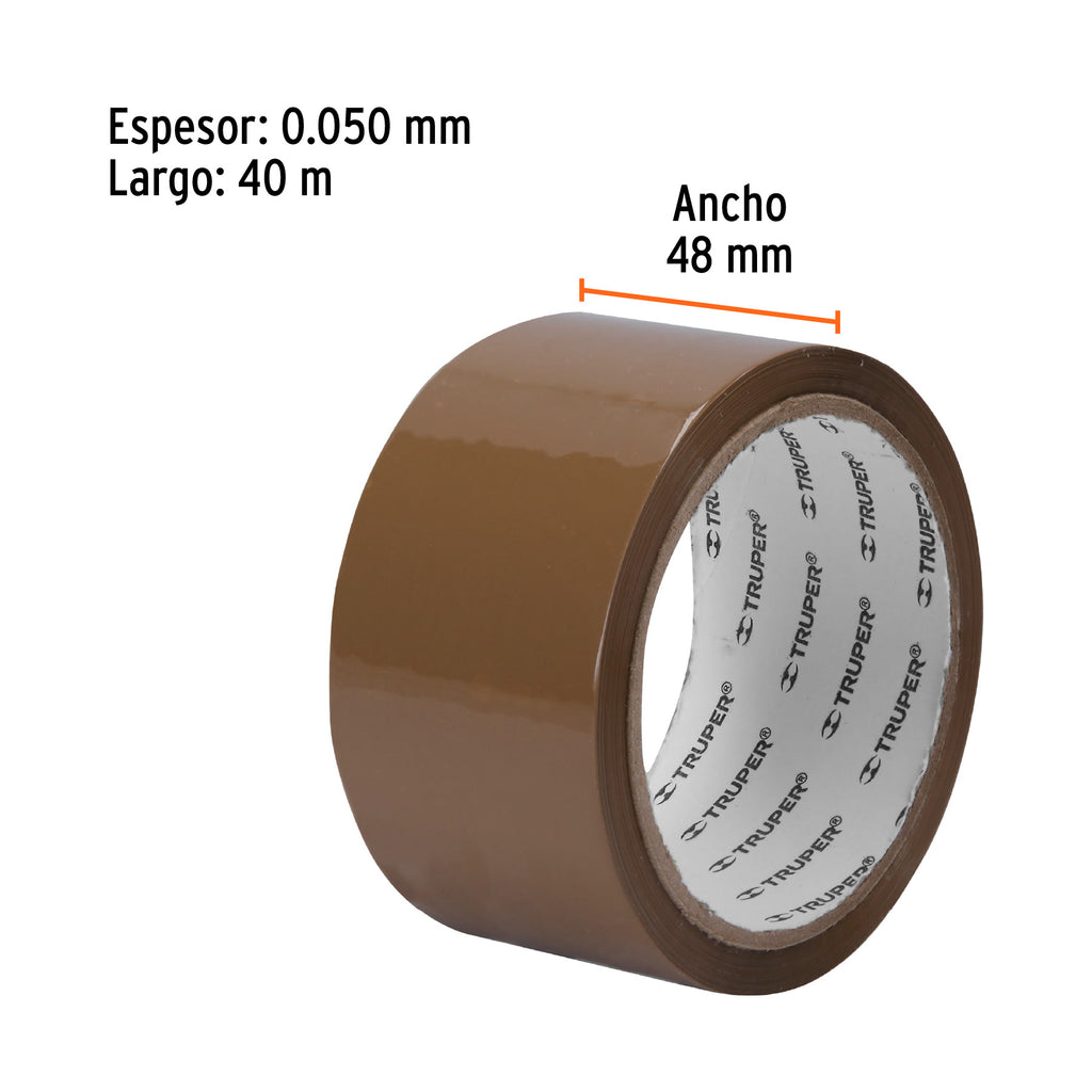 Cinta de empaque 48 mm x 40 m canela, TRUPER CCA-40 (12550)