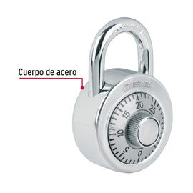 Candado de combinación de disco en blíster, HERMEX CD-50CP (23525)