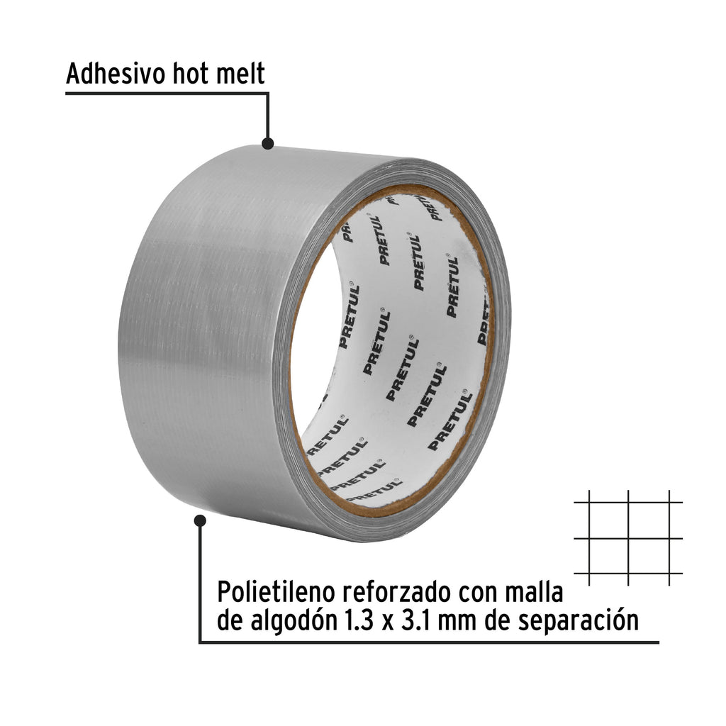 Cinta de 10 m para ducto, espesor 0.16 mm, PRETUL CDU-10P (20528)