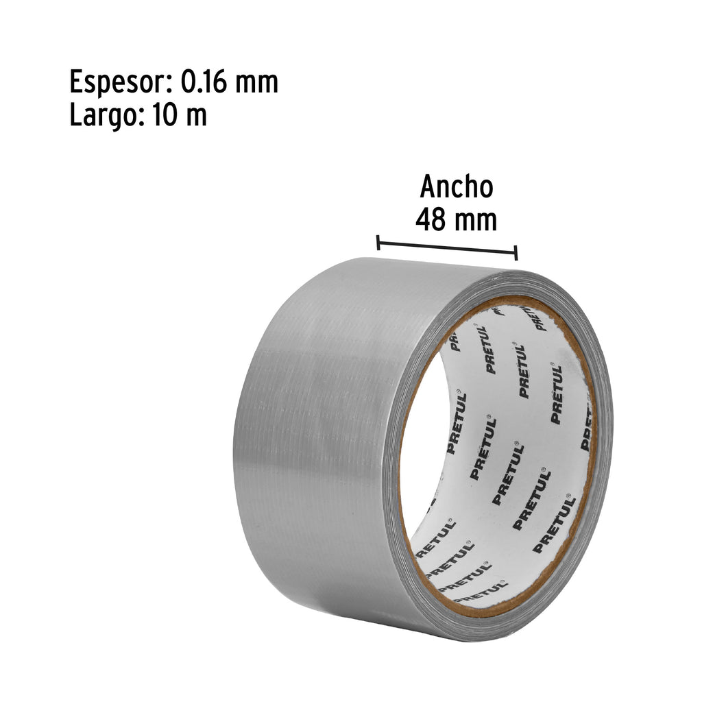 Cinta de 10 m para ducto, espesor 0.16 mm, PRETUL CDU-10P (20528)