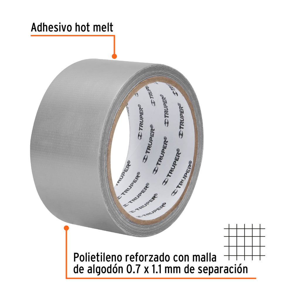 Cinta de 10 m para ducto, espesor 0.19 mm, temp. máx. 60°C TRUPER CDU-10X (12586)