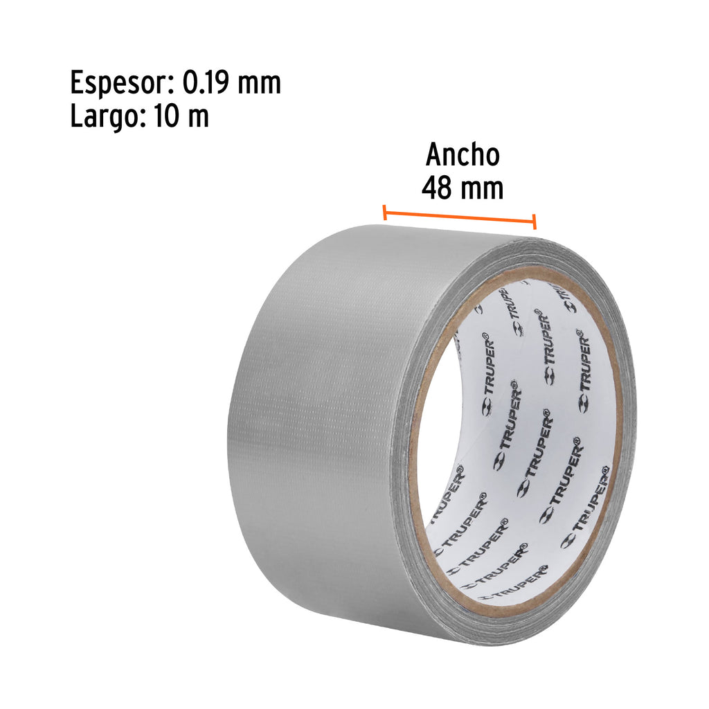 Cinta de 10 m para ducto, espesor 0.19 mm, temp. máx. 60°C TRUPER CDU-10X (12586)