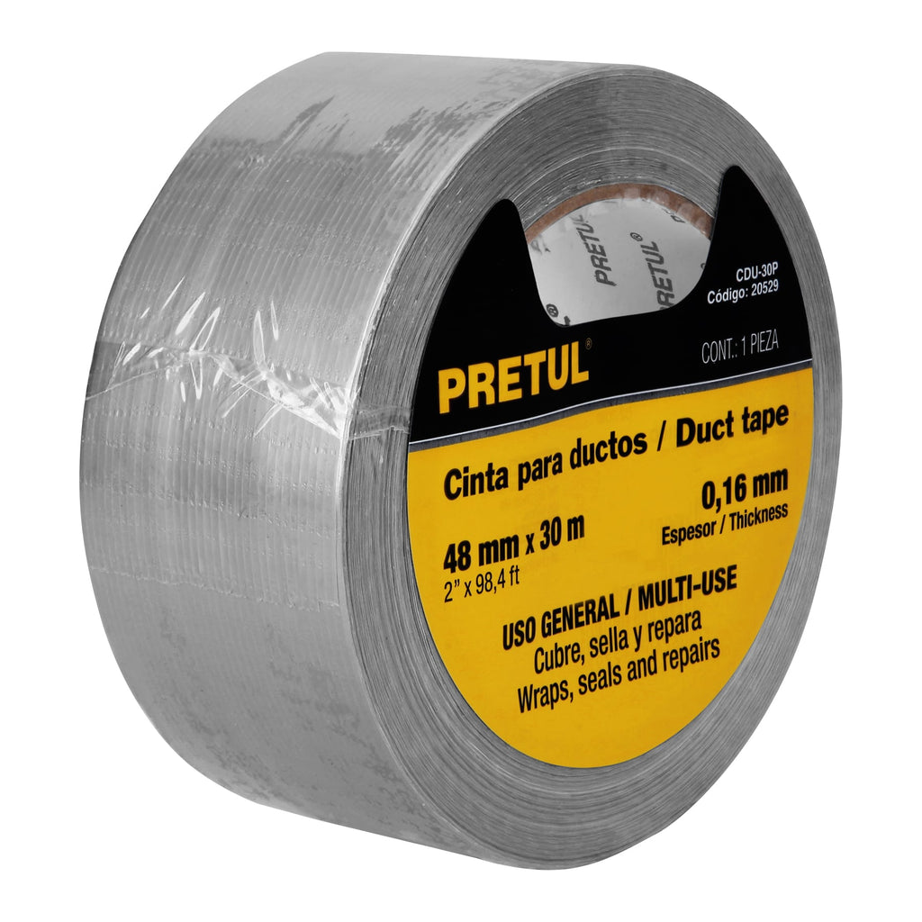 Cinta de 30 m para ducto, espesor 0.16 mm, PRETUL CDU-30P (20529)