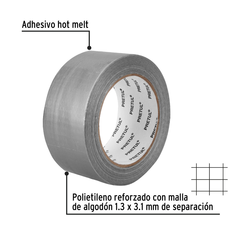 Cinta de 30 m para ducto, espesor 0.16 mm, PRETUL CDU-30P (20529)