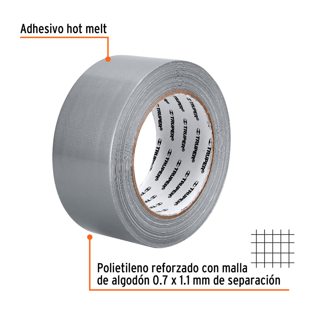 Cinta de 30 m para ducto, espesor 0.19 mm, temp. máx. 60°C TRUPER CDU-30X (12587)