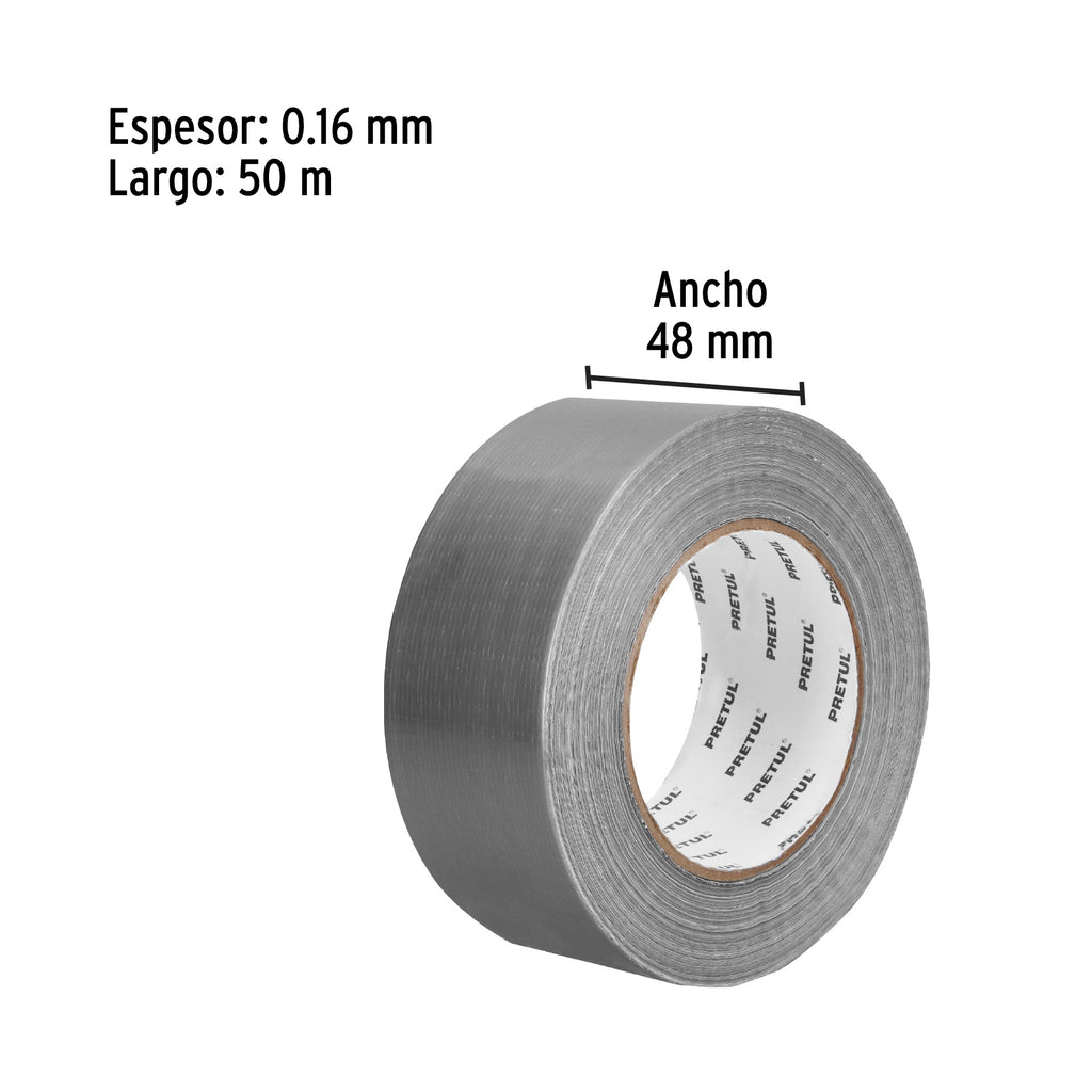 Cinta de 50 m para ducto, espesor 0.16 mm, PRETUL CDU-50P (20530)