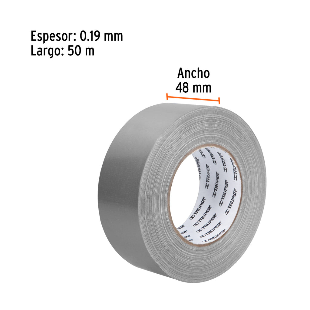 Cinta de 50 m para ducto, espesor 0.19 mm, temp. máx. 60°C TRUPER CDU-50X (12588)