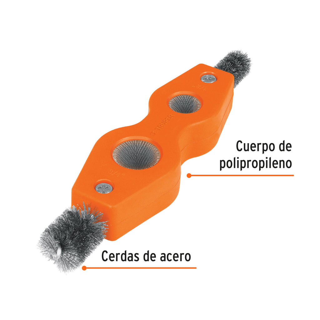 Cepillo limpiador de terminales de baterías, 4 en 1, TRUPER CEAL-4 (17110)