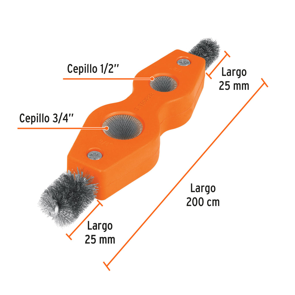 Cepillo limpiador de terminales de baterías, 4 en 1, TRUPER CEAL-4 (17110)