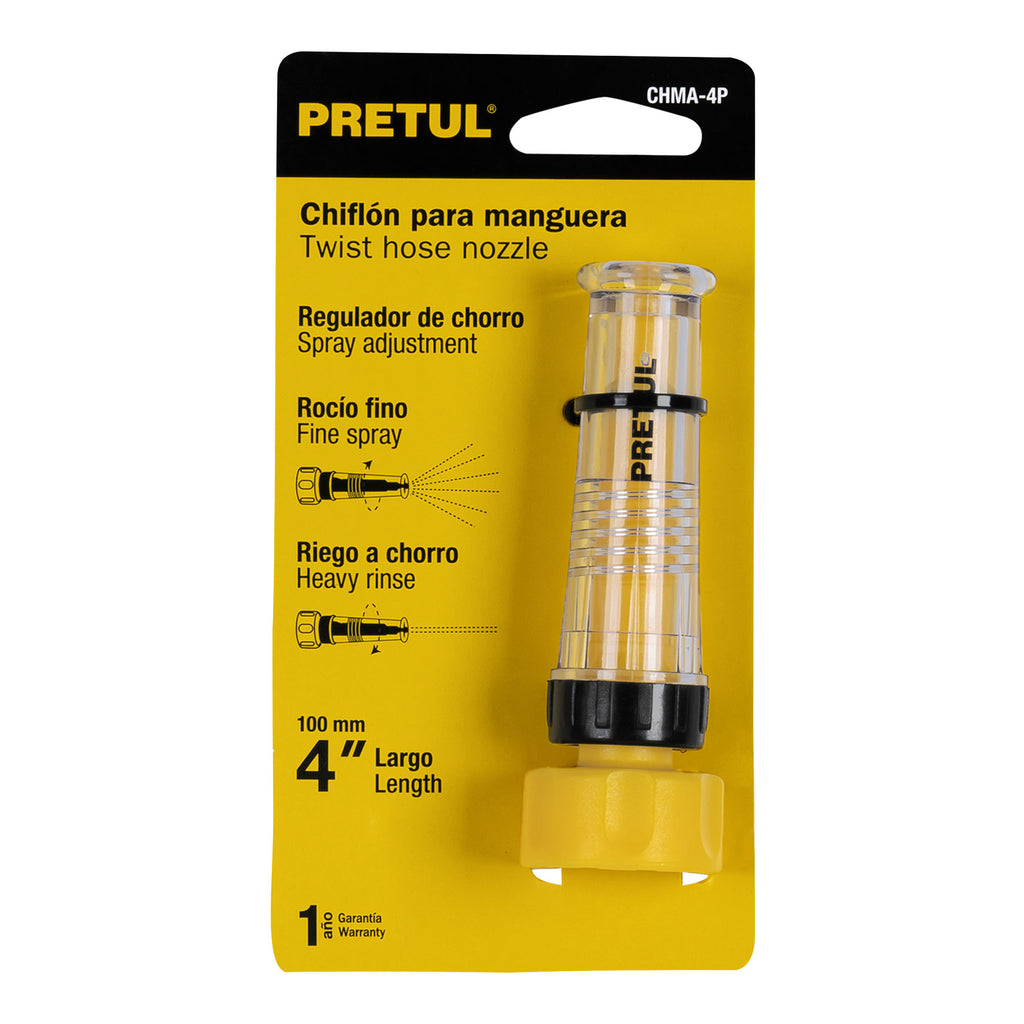 Chiflón 4" de plástico para manguera, PRETUL CHMA-4P (21140)