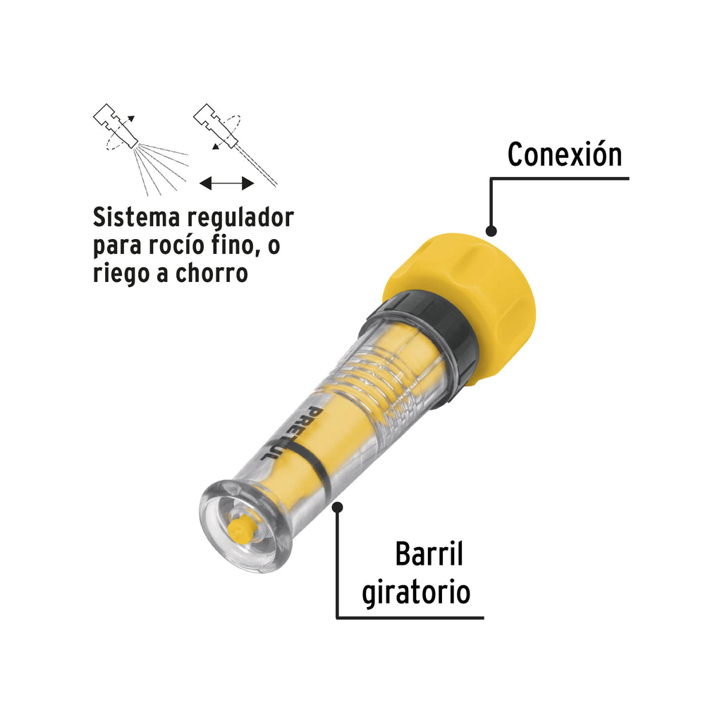 Chiflón 4" de plástico para manguera, PRETUL CHMA-4P (21140)