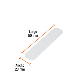 Tarjeta 6 tiras 23cm antiderrapantes blancas 50mm c/abrasivo, TRUPER CIA-02B (12531)