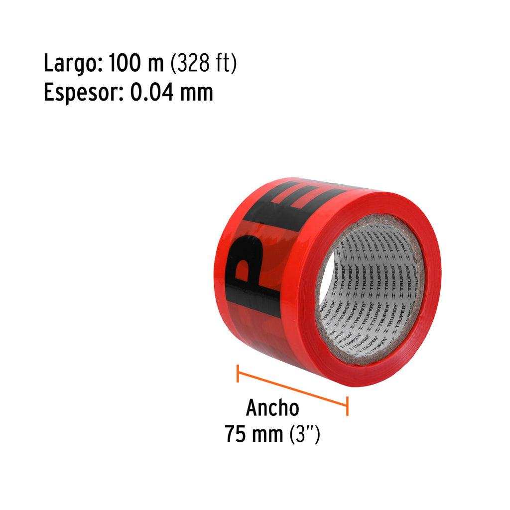 Rollo de 100 m de cinta delimitadora "Peligro", TRUPER CIDE-102 (13979)