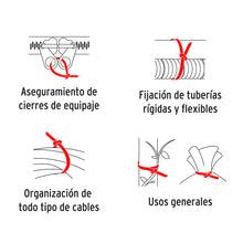 Cargar imagen en el visor de la galería, Cinchos plásticos 18 lb, 100 x 2.5 mm, rojos, bolsa con 100pz, VOLTECK CIN-1810R (41013)