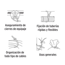 Cargar imagen en el visor de la galería, Cinchos plásticos 40 lb, 250x3.5 mm, bolsa 50pz, VOLTECK CIN-4025 (44305)