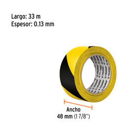 Rollo de 33 m de cinta delimitadora amarilla / negro, TRUPER CIPRE-33A (12597)